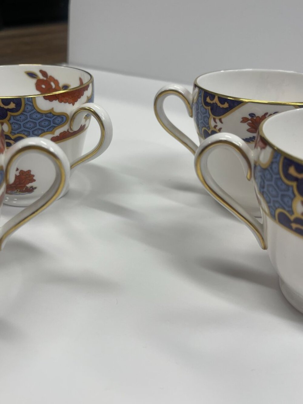 Spode Shima Y8172 Vintage Bone China 4 Cup & Saucer Sets England - Picture 12 of 15